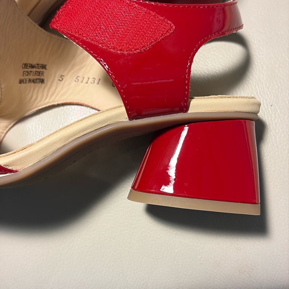 Paul Green Red Patent Leather Women's Sandals, 7.5